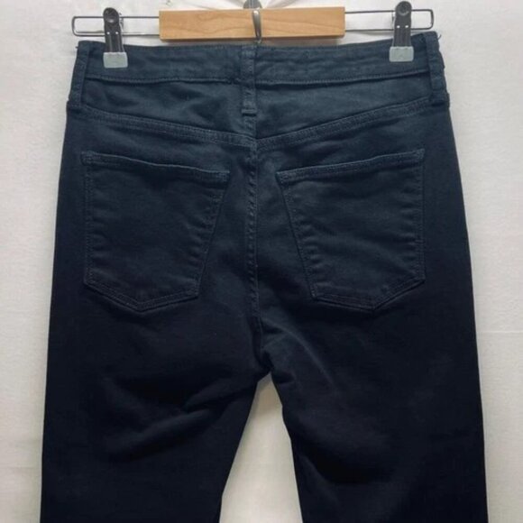 Universal Thread Jeans Women’s 6/28R Black Ankle Bootcut Raw Hem Stretch GUC - Picture 4 of 6